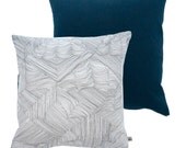 Cloudy Kites  - Screenprinted cushion with Navy back