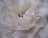 7" Ivory Chiffon and Ivory Tulle 32 Petal Flower Wedding Gown Applique or Hair Piece