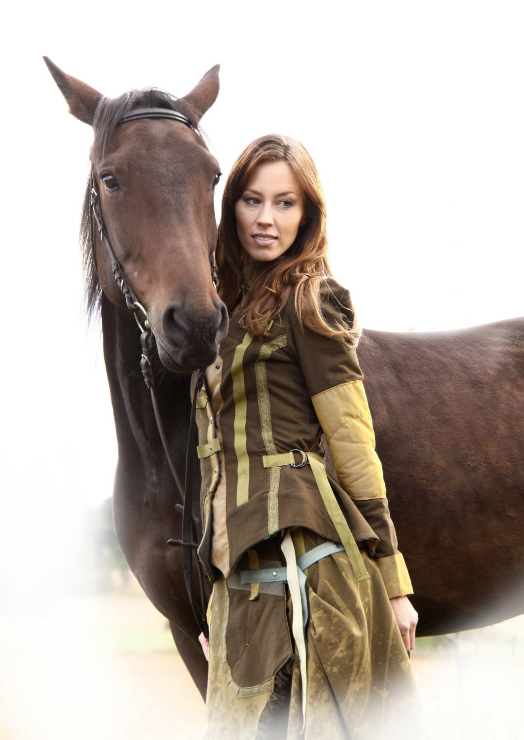 Khaki Moss Green Jacket Handmade Romantic Featured In Belle Armoire magazine winter 2013