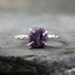 Uncut Raw Rough Violet Purple Sapphire Ring - Sterling Silver Solitaire - Artisan Jewellery - Handmade and Designed by A Second Time