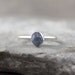 Uncut Raw Rough Blue Sapphire Ring - Sterling Silver Solitaire - Bezel Set - September Birthstone
