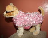 Dog Sweater - Hand Knit - Pretty in Pink