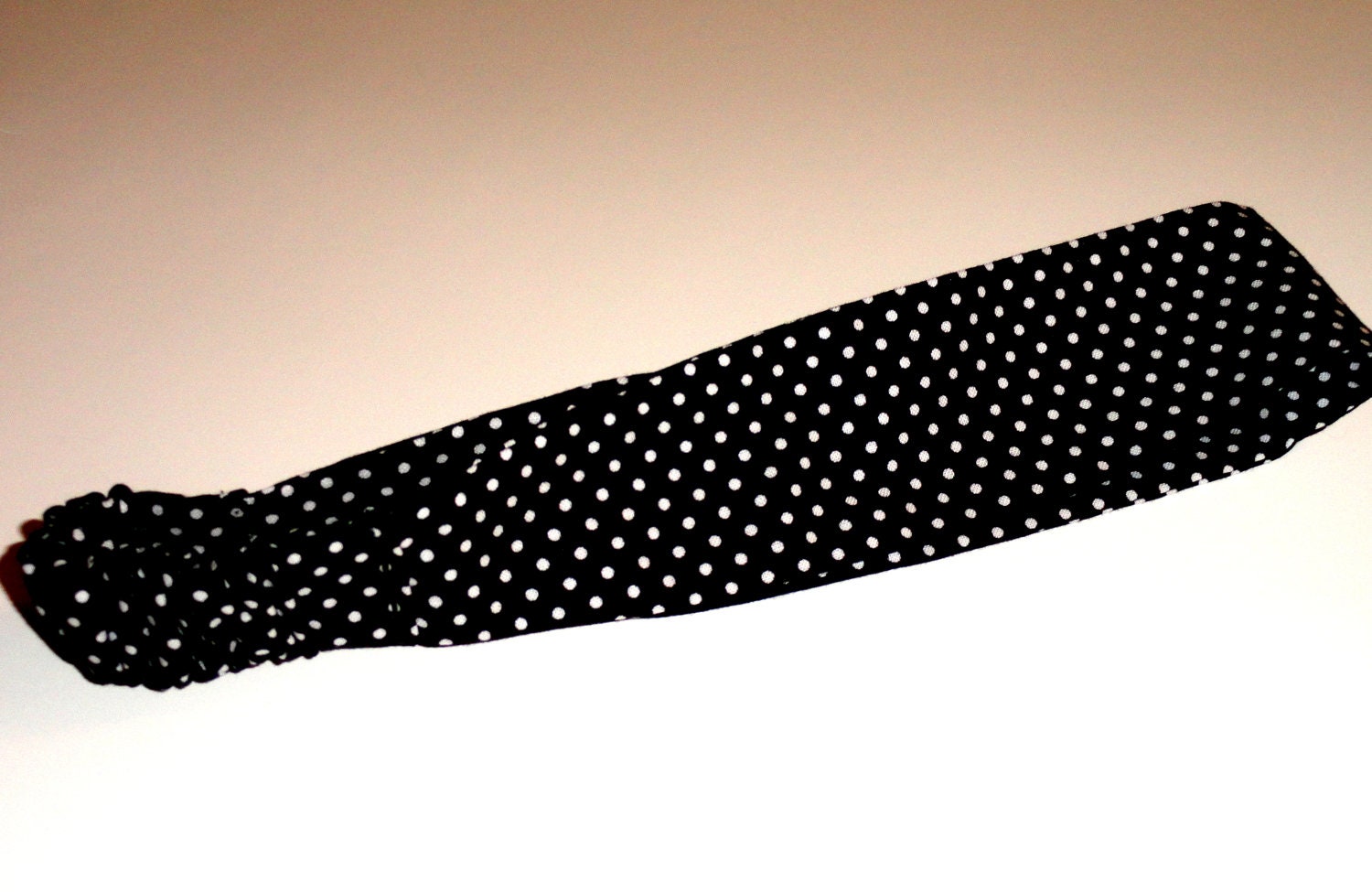 Women's Wide Fabric Headband - Black and White Polka Dots - 2 inch - Adult Headband Headcovering - Fabric Head band - Fabric Headwrap