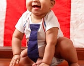 4th of July onesie Perfect birthday party onesie or shirt. Dark blue tie with red white & blue suspenders. little man party