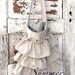 Ruffled Shoulder Canvas Bag, Rustic Ruffles, Farmhouse, Shabby Romantic