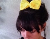 crochet bow barrette . eco friendly . vegan . PICK YOUR COLOR