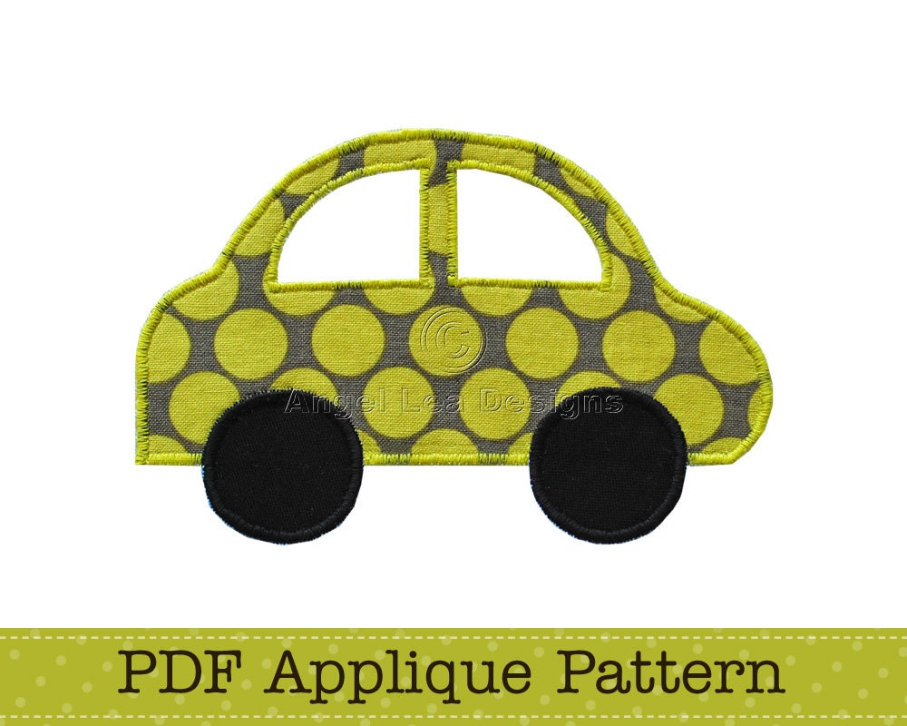 Car Applique Template, Vehicle, Transport, DIY, PDF Pattern by Angel Lea Designs, Instant Download Digital Pattern