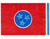 Tennessee State Flag Letterpress Print