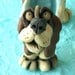Ceramic Basset Hound Whimsical Dog Ring Holder Sculpture