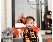 Alexander Henry Vintage Halloween Children in Costumn Pillowcase Dress With Matching Over The Top Bow Free Shipping On All Addional Items