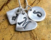 Initial Necklace Silver Monogram Necklace Personalized Jewelry PMC Eco Friendly Necklace Monogrammed Charm Custom Mothers Necklace Pendants
