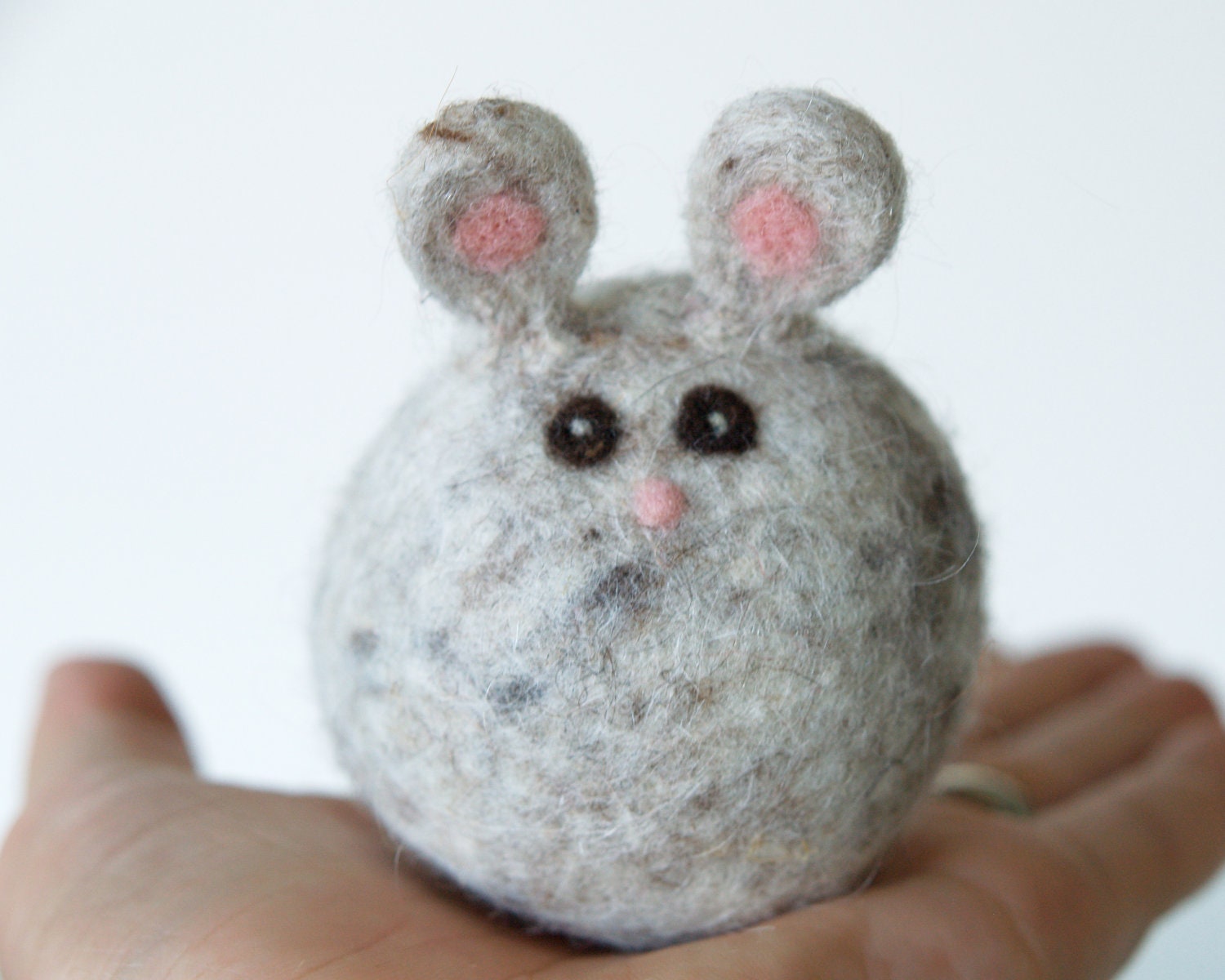 Gray Mouse Toy, Needle Felted Waldorf Toy, Soft Push Stuffed Animal for Children, Wool Cute, Easter Gift Fairyfolk