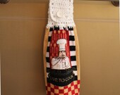 Live to Cook Crocheted Top Towel-KOW104