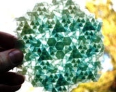 Crystal Blue Persuasion - translucent origami tessellation light catcher