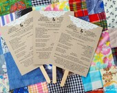 Custom Lace Doily Fan Wedding Programs - Rustic Vintage Menu - Save the Date - Baby or Bridal Shower  - Engagement Party