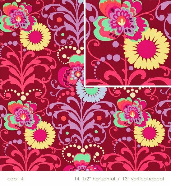 Amy Butler Fabric Love Paradise Garden Wine by the Half Yard