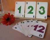 Vintage Number Game cards LOT OF 12 for Collage Altered Arts or Table Numbers