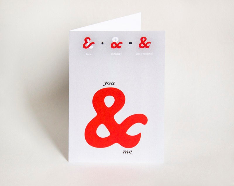 Ampersand Love Anniversary Card - You and me - Valentine Card