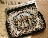 Very Victorian Vintage small Tapestry Carpet Bag Clutch Coin Purse