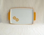 Marigold and White Melamine Tray