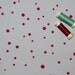 hexadots - hand screen printed fabric panel in raspberry