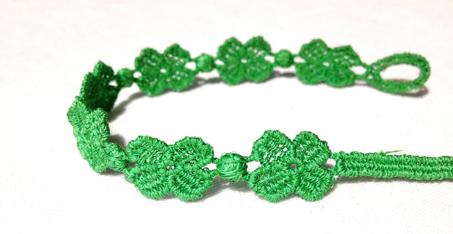 Crochet bright Green anklet