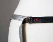 skinny leather belt in 3 colors: silver, denim and bleu-marine... and a little red stich