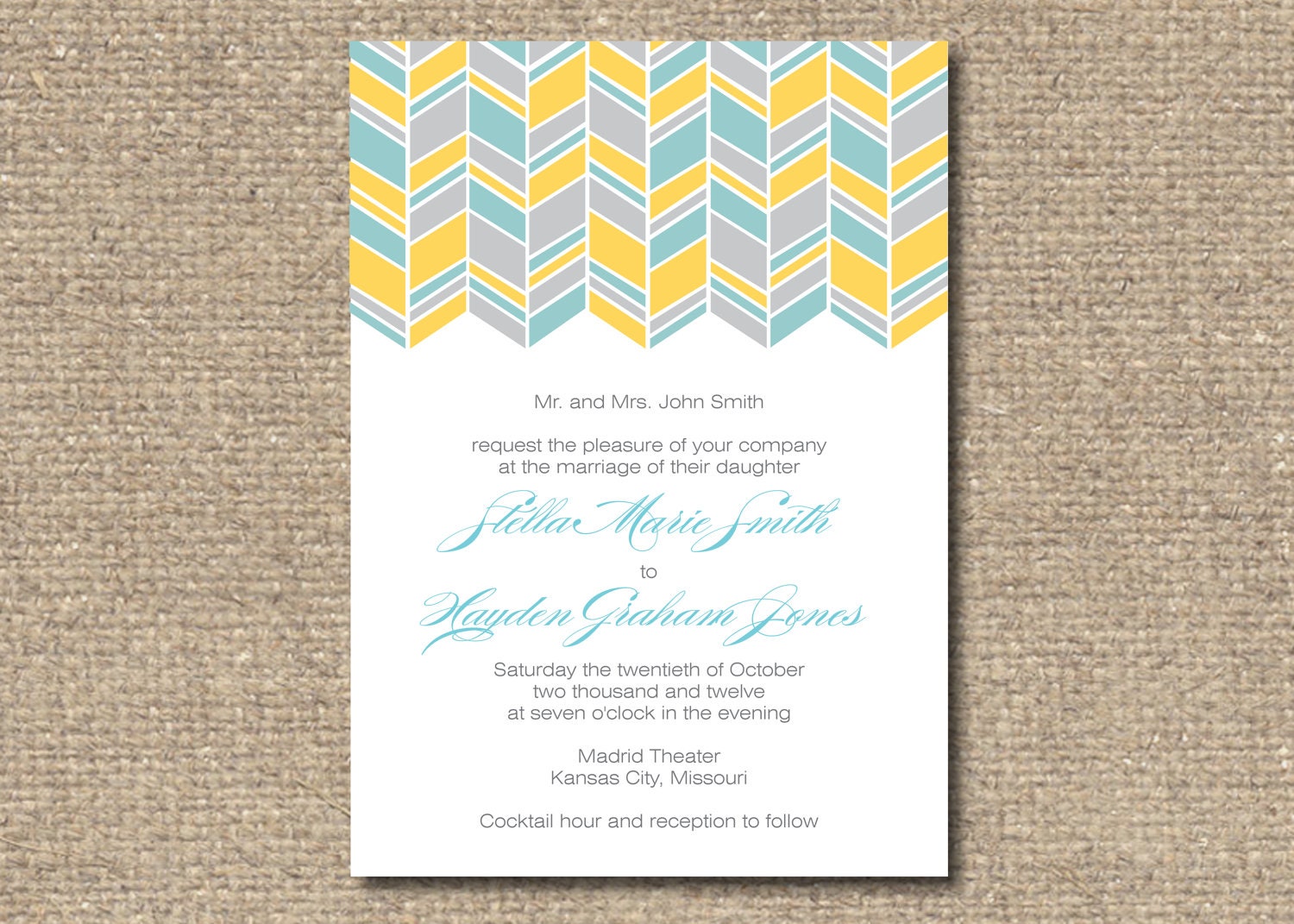 Stella Printable Wedding Invitation Suite