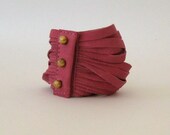 Magenta Pink Leather Bracelet // Cuff