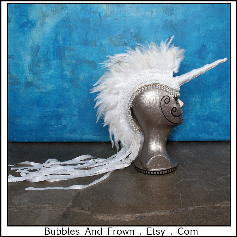Pearly Pony.... White Unicorn Mohawk with Pearls