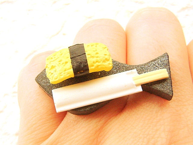 Sushi Ring Miniature Food Jewelry Traditional Japanese Food