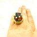 Kawaii Ring College Kids Care Basket  Miniature Food Jewelry