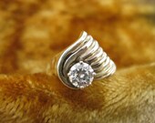 Ring - Size 7 1/4 - Sterling Silver - Cubic Zirconia - Simple Attractive Jewelry - Cocktail CZ Ring - Signed Stamped 925