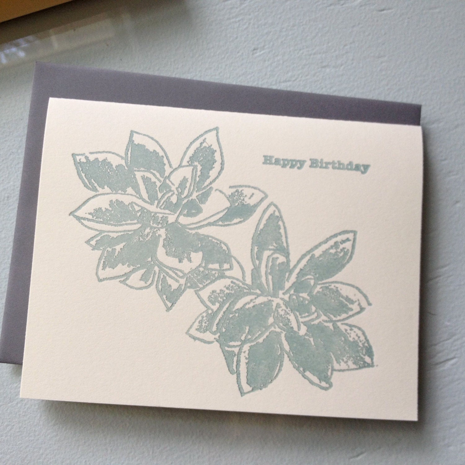 Letterpress Notecards - Succulents - boxed set of 5