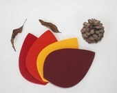 New Naturals LEAF Coasters in 5mm Thick Virgin Merino Wool Felt-Autumn Colors