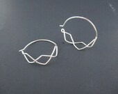 Triple Diamond Earrings - sterling silver hoops