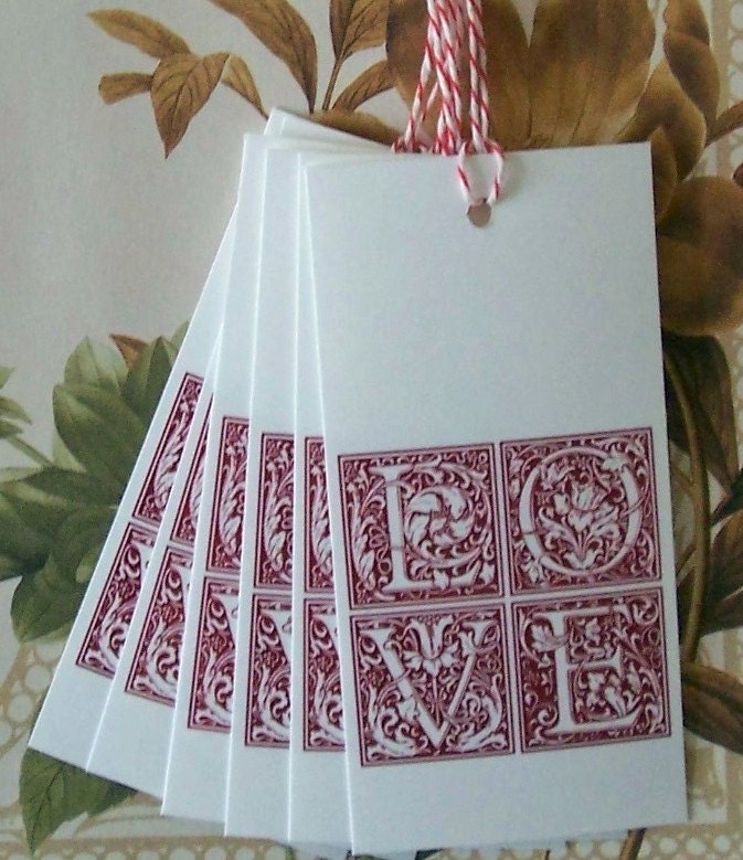 Tags Wedding Wish Tree Valentine Love Gift Tag Party Favor Vintage Style Red Handmade TL001