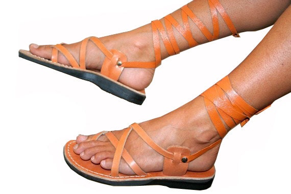 Caramel Gladiator Leather Sandals