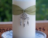 SACRED SMUDGE Ritual Purification Soy Pillar Candle w/ White Sage, Sweetgrass, Hyssop, Crystals for Smudging Ceremony, Clearing, Cleansing