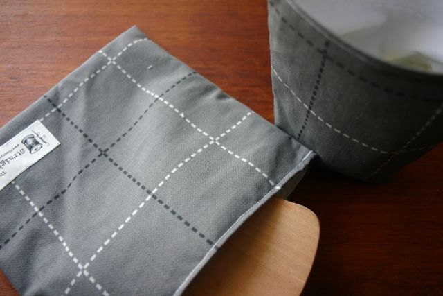 Gray Plaid Enviro Lunch Set