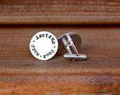 Personalized Cuff Links, Sterling Silver - Perfect Father's Day Gift for Him, Wedding, Groomsman Gifts, Dad, Grandpa, Graduation, Guy Gift