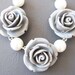 Flower Necklace Grey Jewelry Bridesmaid Necklace Bridesmaid Jewelry Grey Necklace