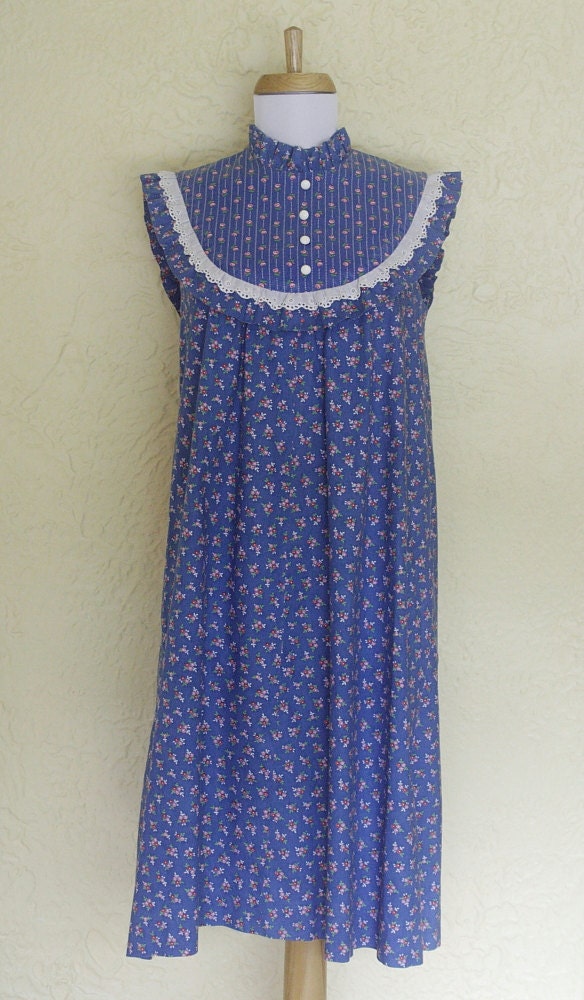 1970s andrade of honolulu blue prairie tent dress / medium