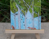 Two Little Foxes, Original Mini Painting