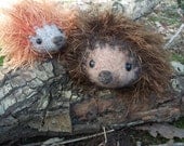 knitted, felted, fluffy hedgehog plushes