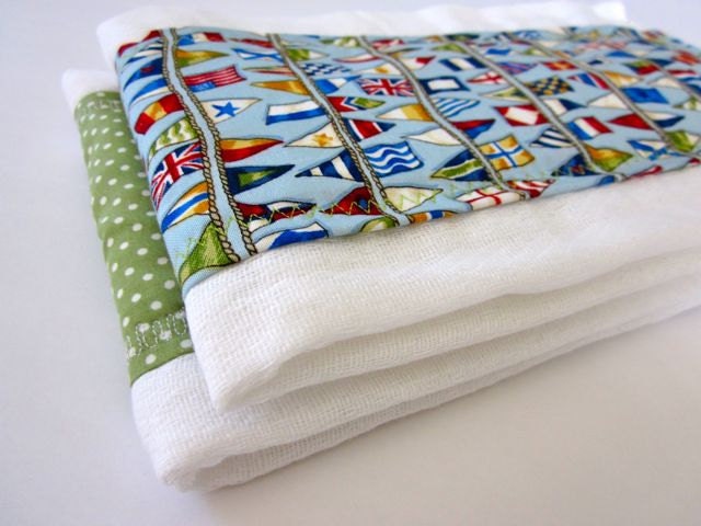 Nautical Boy Burp Cloth Set