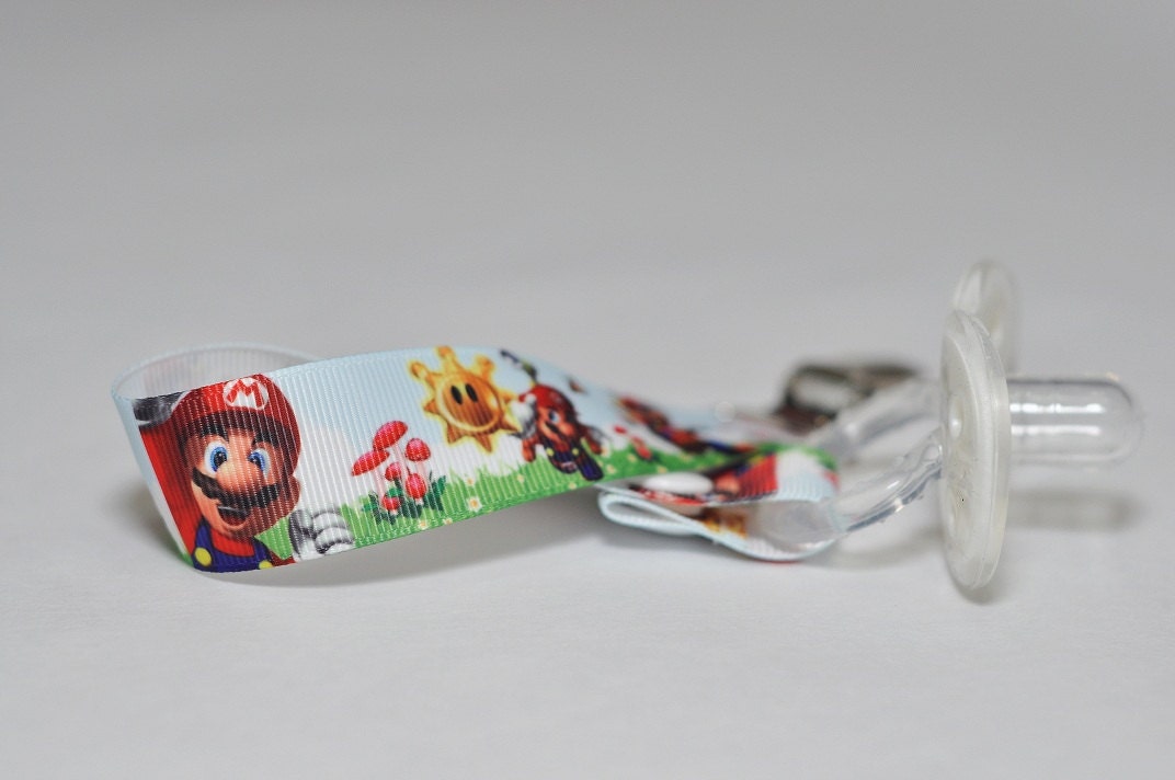 Super Mario geeky pacifier clip