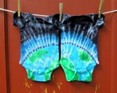 Twin Tie Dyes - Set of 2 Tie Dye Onesies - Earth in Space - newborn, 6m, 12m, 18m, 24m - Made to Order