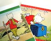 Mini Note books Vintage Illustration. x 2 Rupert the bear