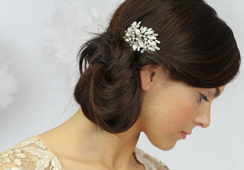 Rhinestone crystal hair comb.  Bridal hair piece, wedding hair accessories, wedding hair, vintage wedding hair accessory- Style 280